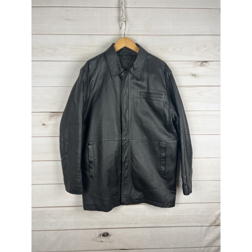 Men's Classic Black Leather Shirt Jacket